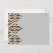 チョコレートとシルバーのダマスク柄でSave the Dateをセーブしよう 招待状 (裏面)