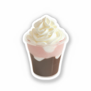 チョコレートとストロベリーホイップクリームカップ シール