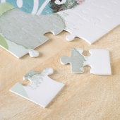 チョコレートとソフトブルーマンダラバニーとハート ジグソーパズル (側面)