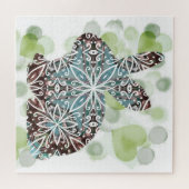 チョコレートとソフトブルーマンダラバニーとハート ジグソーパズル (横)