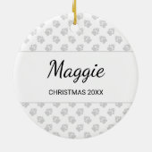 チョコレートとタンのリンゴ短い毛ダックスシャンドッグ セラミックオーナメント (裏面)