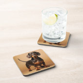 チョコレートとタンダシュント犬 コースター (右側)