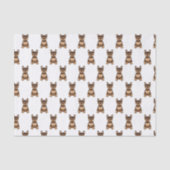 チョコレートとタンフランスのブルドッグかわいい犬のパターン 薄葉紙 (正面)