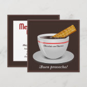 チョコレートとチューロのパーティー招待状 招待状 (正面/裏面)