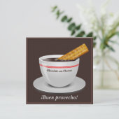 チョコレートとチューロのパーティー招待状 招待状 (スタンド正面)