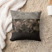 チョコレートとトープストライプブロック クッション (ブランケット)