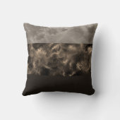 チョコレートとトープストライプブロック クッション (裏面)