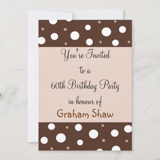 チョコレートとバニラの60歳の誕生日 招待状 (正面)
