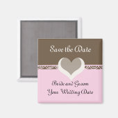 チョコレートとピンク日付を保存 マグネット (正面/裏面)