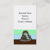 チョコレートとブルーのデザイナーケーキ 名刺 (裏面)