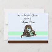 チョコレートとブルーブライダルシャワーの招待状 招待状 (正面)