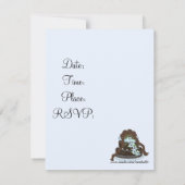 チョコレートとブルーブライダルシャワーの招待状 招待状 (裏面)