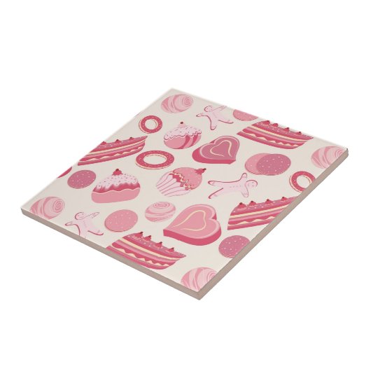 チョコレートとペストリーのパターン2 タイル (側面)