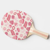 チョコレートとペストリーのパターン2 卓球ラケット (横)