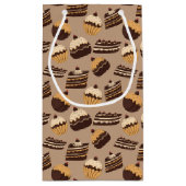 チョコレートとペストリーのパターン3 スモールペーパーバッグ (裏面)