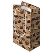 チョコレートとペストリーのパターン3 スモールペーパーバッグ (正面アングル)