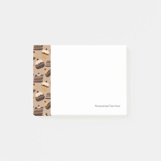 チョコレートとペストリーのパターン3 ポストイット (正面)