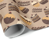 チョコレートとペストリーのパターン3 ラッピングペーパー (ロールコーナー)