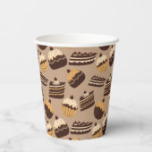 チョコレートとペストリーの模様3 紙コップ (裏面)