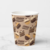 チョコレートとペストリーの模様3 紙コップ (正面)