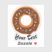 チョコレートと砂糖を振りかけたおいしいドーナツ シール (シート)