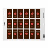 チョコレートと赤のブックプレート ラベル (フルシート)