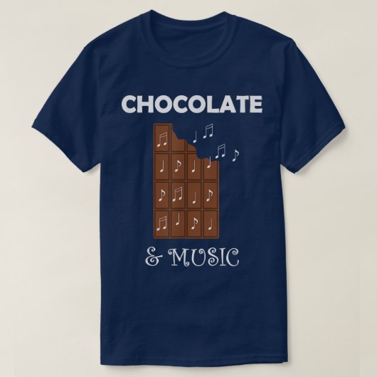 チョコレートと音楽ノートミュージシャンショコラティエ Tシャツ (デザイン正面)