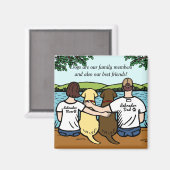 チョコレートと黄色のラブラドールの親 マグネット (正面/裏面)