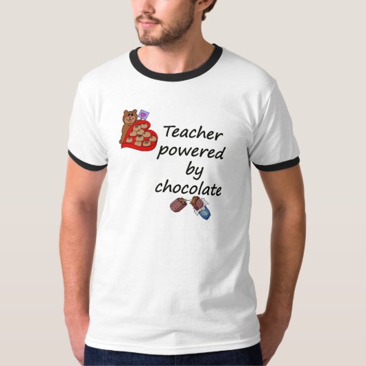 チョコレートによって動力を与えられる先生 Tシャツ (正面)
