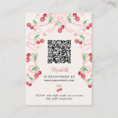 チョコレートにチェリー（特別な贈り物） | ブライダルシャワー レジストリー QRコード エンクロージャーカード (正面)