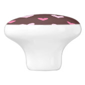 チョコレートにピンクのハート セラミックノブ (側面)