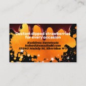 チョコレートに浸したイチゴの果物菓子 名刺 (裏面)