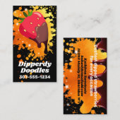 チョコレートに浸したイチゴの果物菓子 名刺 (正面/裏面)