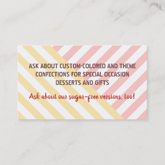 チョコレートに浸したイチゴ菓子 名刺 (裏面)