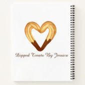 チョコレートに浸したハート型のチュロ ノートブック (裏面)