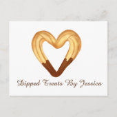 チョコレートに浸したハート型のチュロ ポストカード (正面)