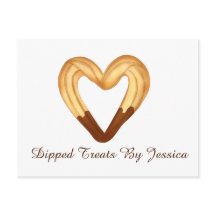 チョコレートに浸したハート型のチュロ