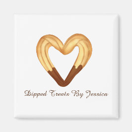 チョコレートに浸したハート型のチュロ マグネット