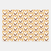 チョコレートに浸したハート型のチュロ ラッピングペーパーシート (正面2)