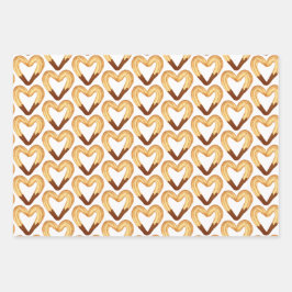 チョコレートに浸したハート型のチュロ ラッピングペーパーシート