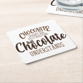 チョコレートに関する質問頼は間抜けあり スクエアペーパーコースター (アングル)