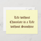 チョコレートのない人生は太陽のない人生 ポストカード (正面/裏面)