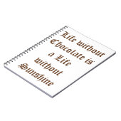 チョコレートのない生活は日なたのない生活 ノートブック (左側)