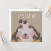 チョコレートのイースターエッグとウサギの人参 カード (正面/裏面インサイチュ)