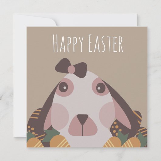 チョコレートのイースターエッグとウサギの人参 カード (正面)