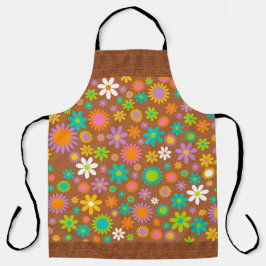 チョコレートのイースターバニーとカラフル花 エプロン