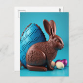 チョコレートのイースターバニーと卵はがき ポストカード (正面/裏面)