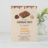 チョコレートのキャンディをテーマにしたシャワー招待状 招待状 (スタンド正面)