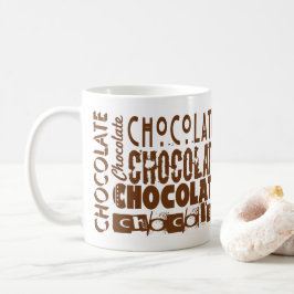 チョコレートのタイポグラフィーアートのコーヒーマグ コーヒーマグカップ