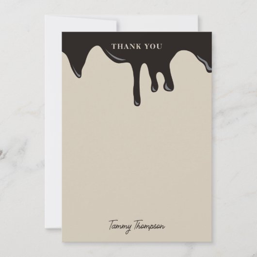 チョコレートのテーマにぴったりなオリジナルデザイン サンキューカード (正面)